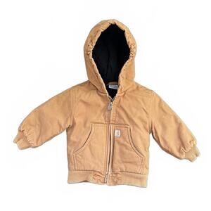 Carhartt Tan Toddler Hooded Jacket 24M